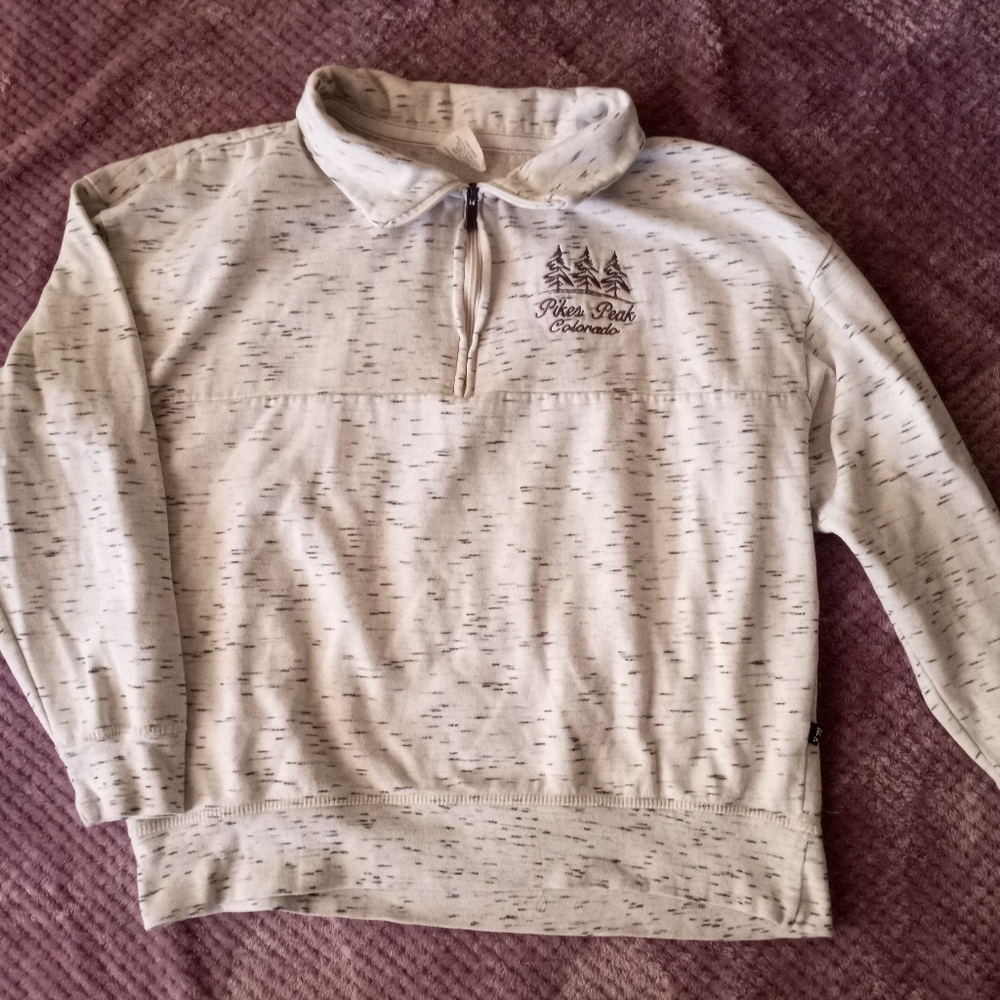 4/$20 Rag Wear Pikes Peak Colorado Embroidered Quarter zip Pullover Sweater